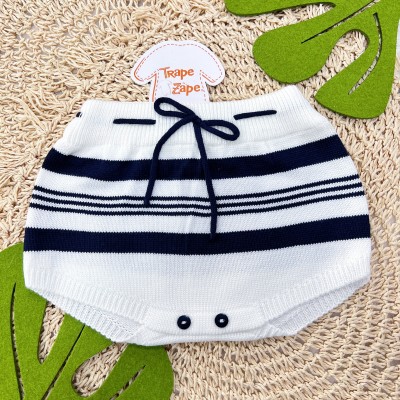 Tapa Fralda Linha Branco com Marinho